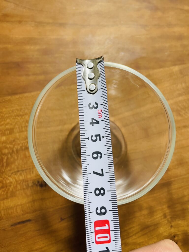 スタンダードプロダクツダブル耐熱ガラスコップ飲み口の直径